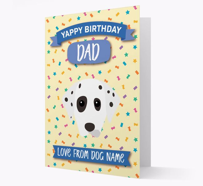 Personalised Card 'Yappy Birthday Dad' with {breedCommonName} Icon